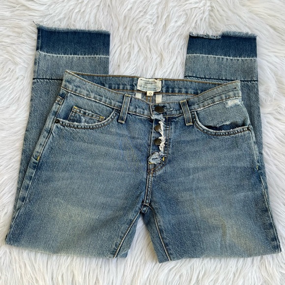 Current/Elliot | The Fling Slim Boyfriend Low Rise Distressed Jeans - Picture 2 of 8